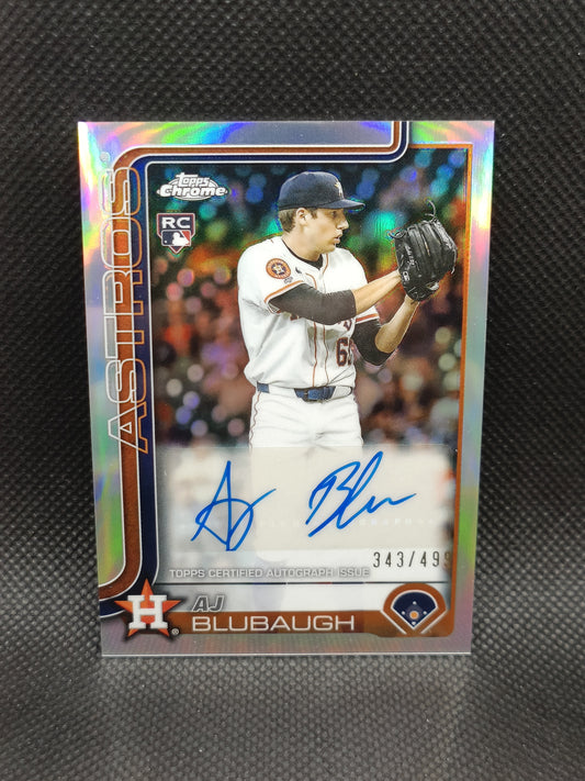 AJ Blubaugh - 2025 Topps Chrome Update Rookie Auto Refractor /499 - Houston Astros