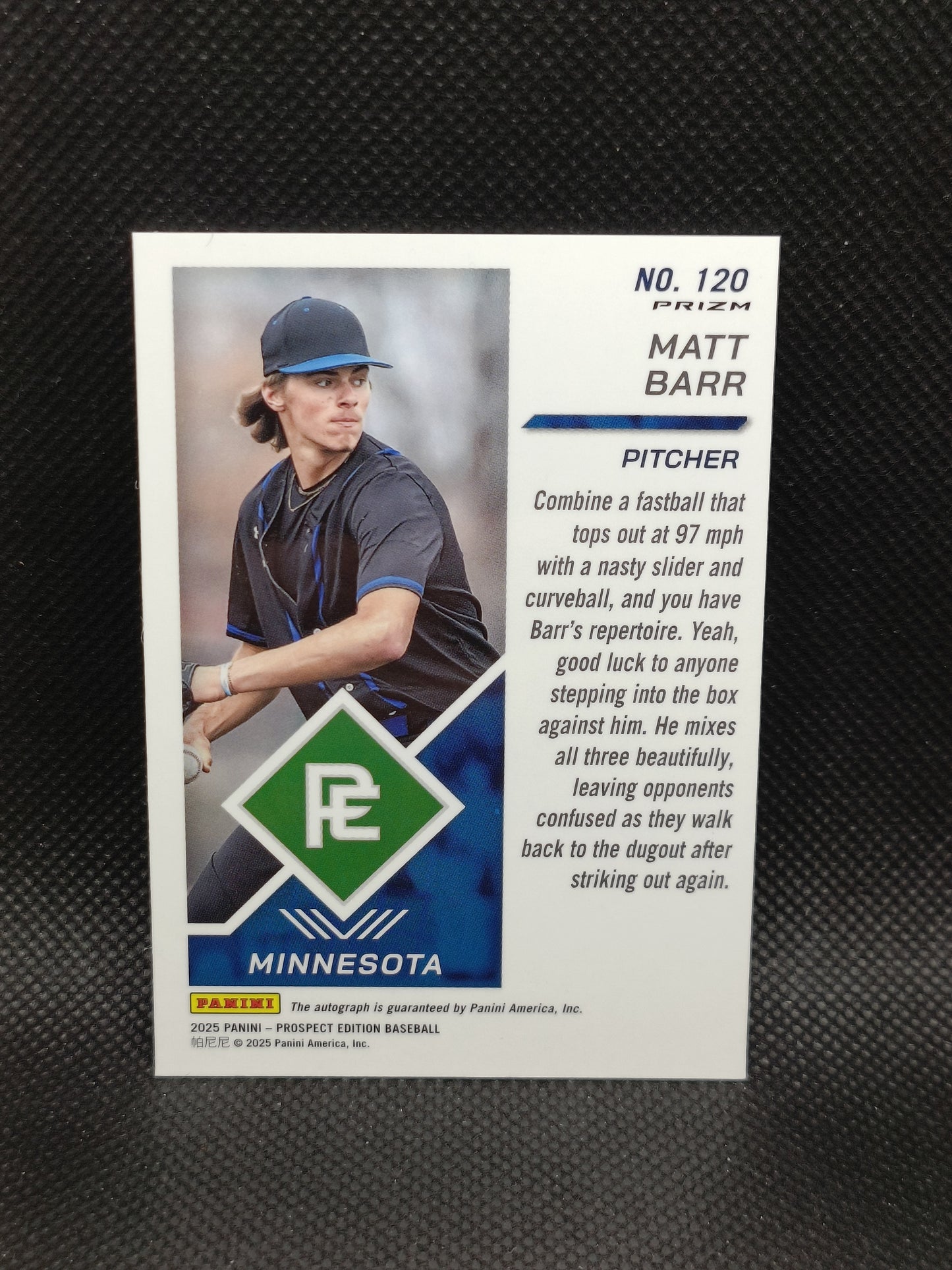 Matt Barr - 2025 Panini Prospect Edition Auto - Minnesota Twins