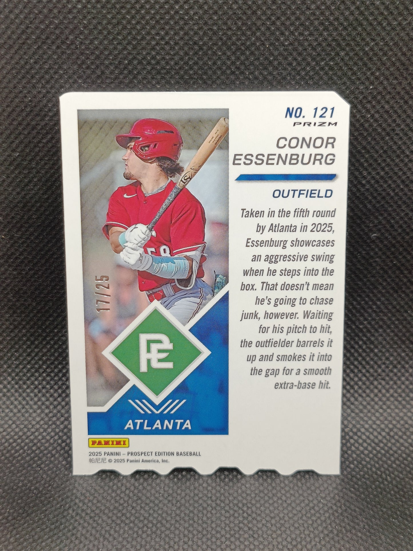 Conor Essenburg - 2025 Panini Prospect Edition Holo Silver Die Cut /25 - Atlanta Braves