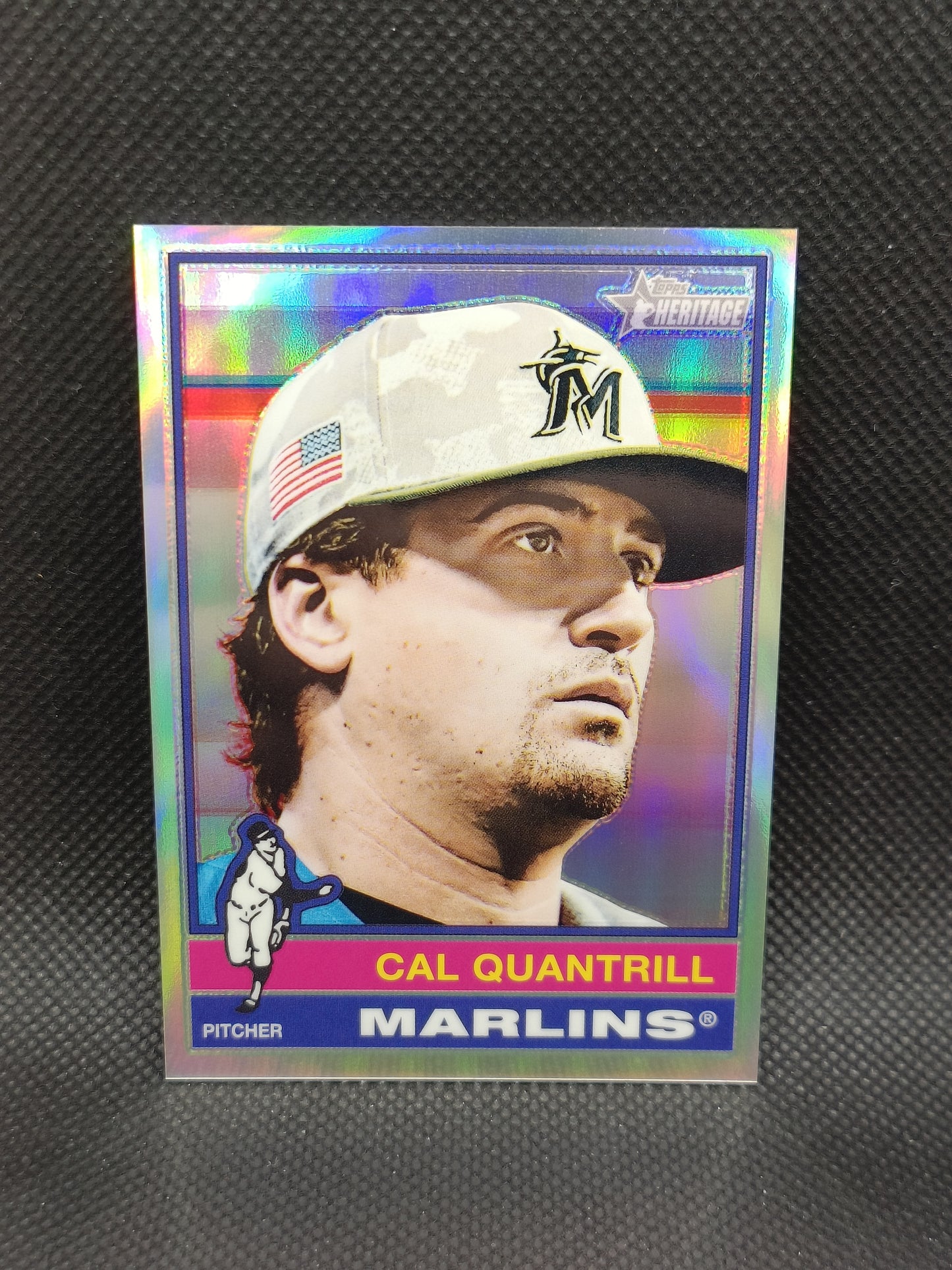 Cal Quantrill - 2025 Topps Heritage High Number Chrome Refractor - Miami Marlins