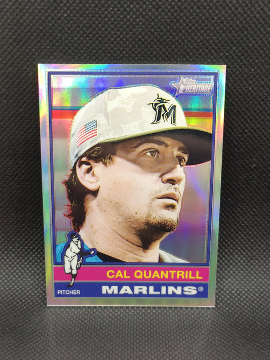 Cal Quantrill - 2025 Topps Heritage High Number Chrome Refractor - Miami Marlins