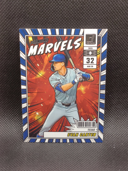 Evan Carter - 2025 Panini Donruss Diamond Marvels - Texas Rangers