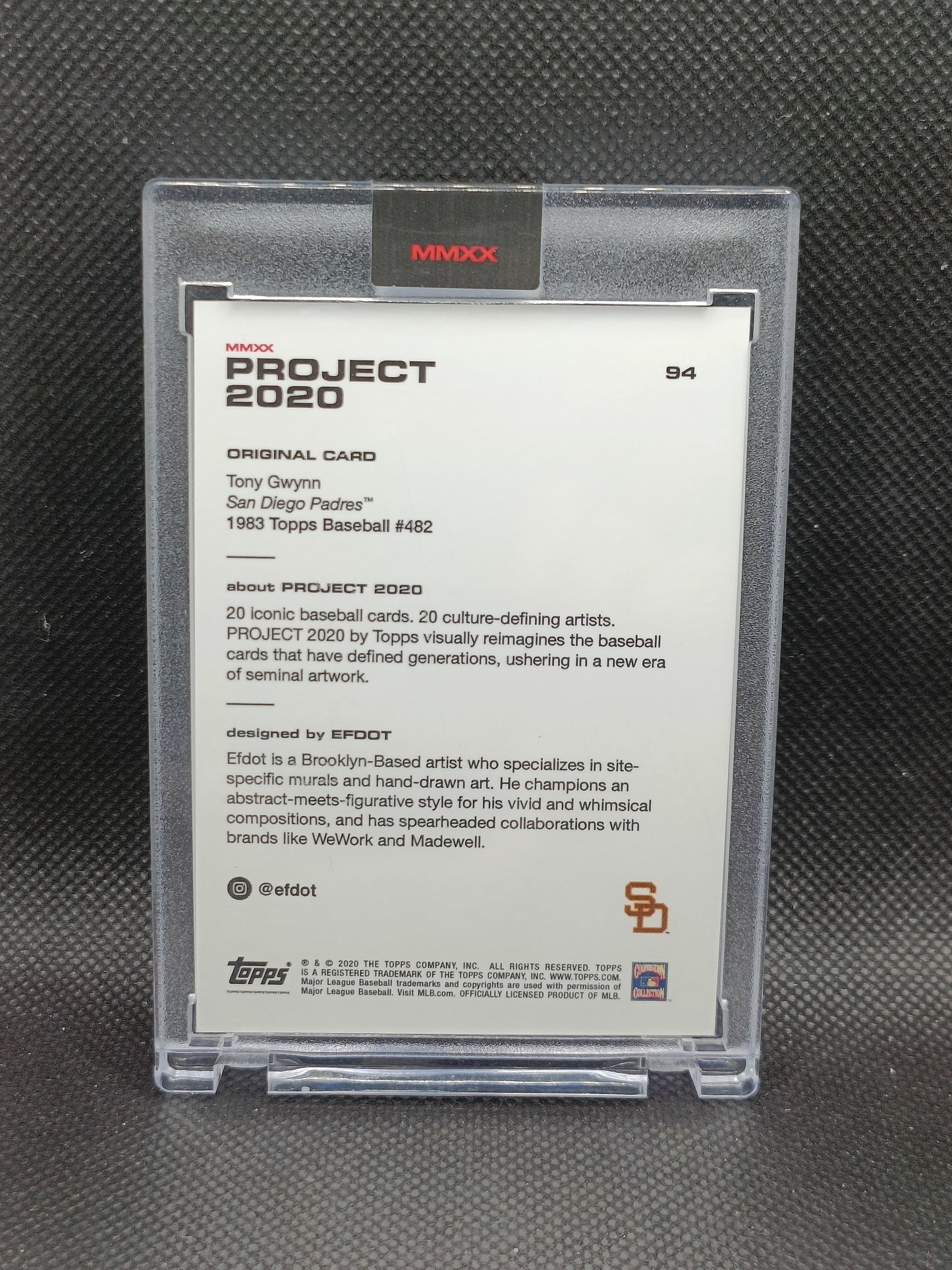 Tony Gwynn - Topps Project 2020 Efdot - Print Run 31,030 - San Diego Padres