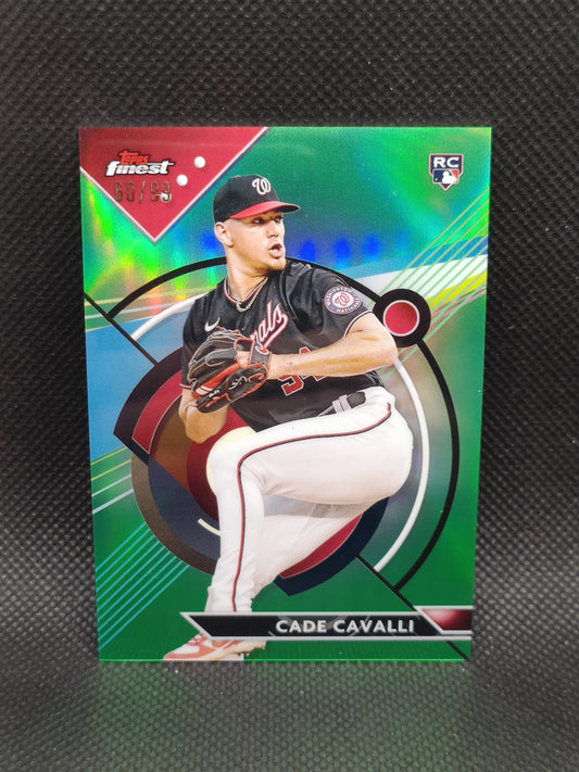 Cade Cavalli - 2023 Topps Finest Rookie Green Refractor /99 - Washington Nationals