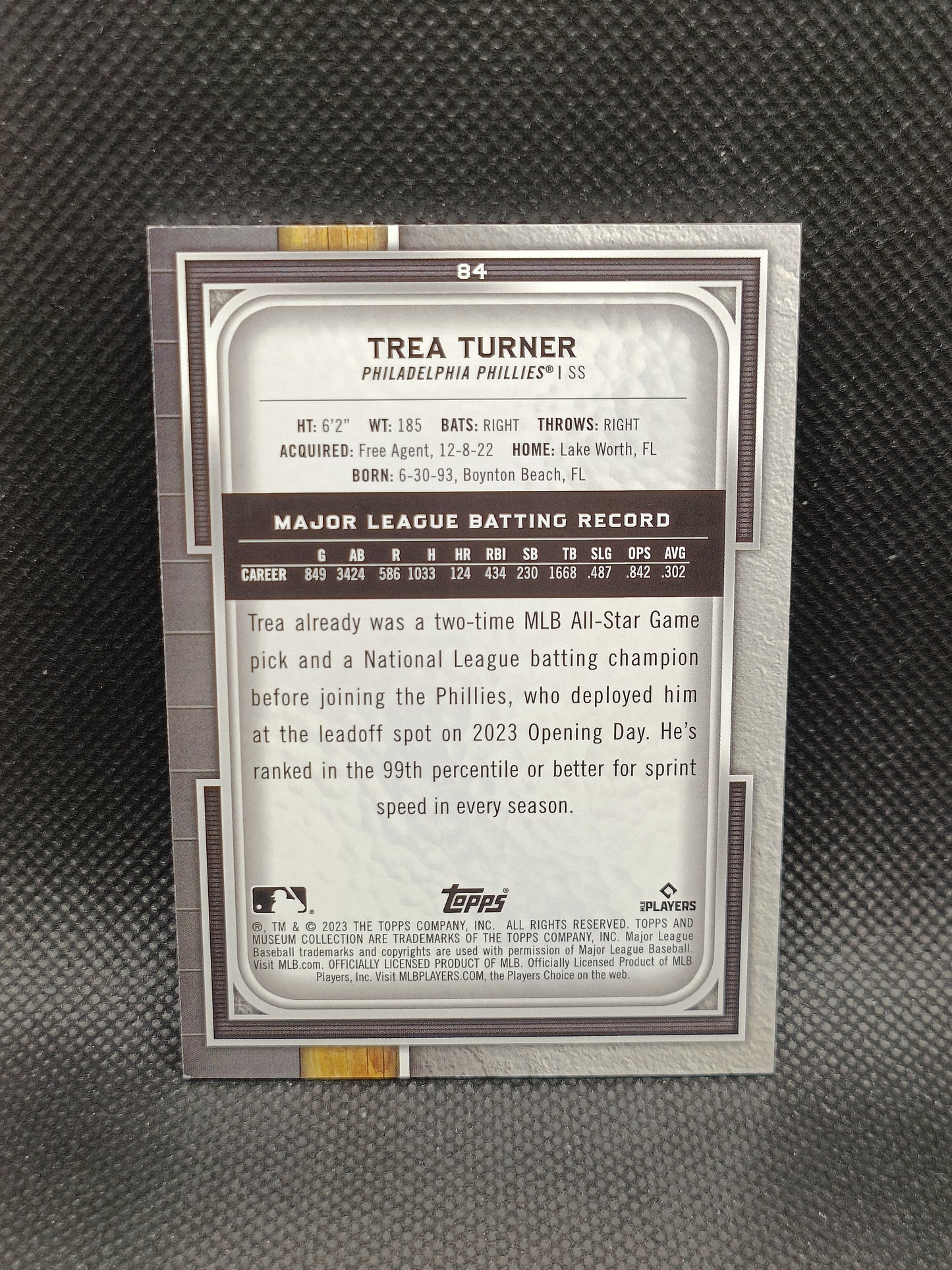 Trea Turner - 2023 Topps Museum Gold /299 - Philadelphia Phillies