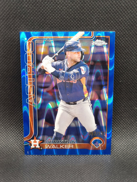 Christian Walker - 2025 Topps Chrome Blue Raywave Refractor /150 - Houston Astros