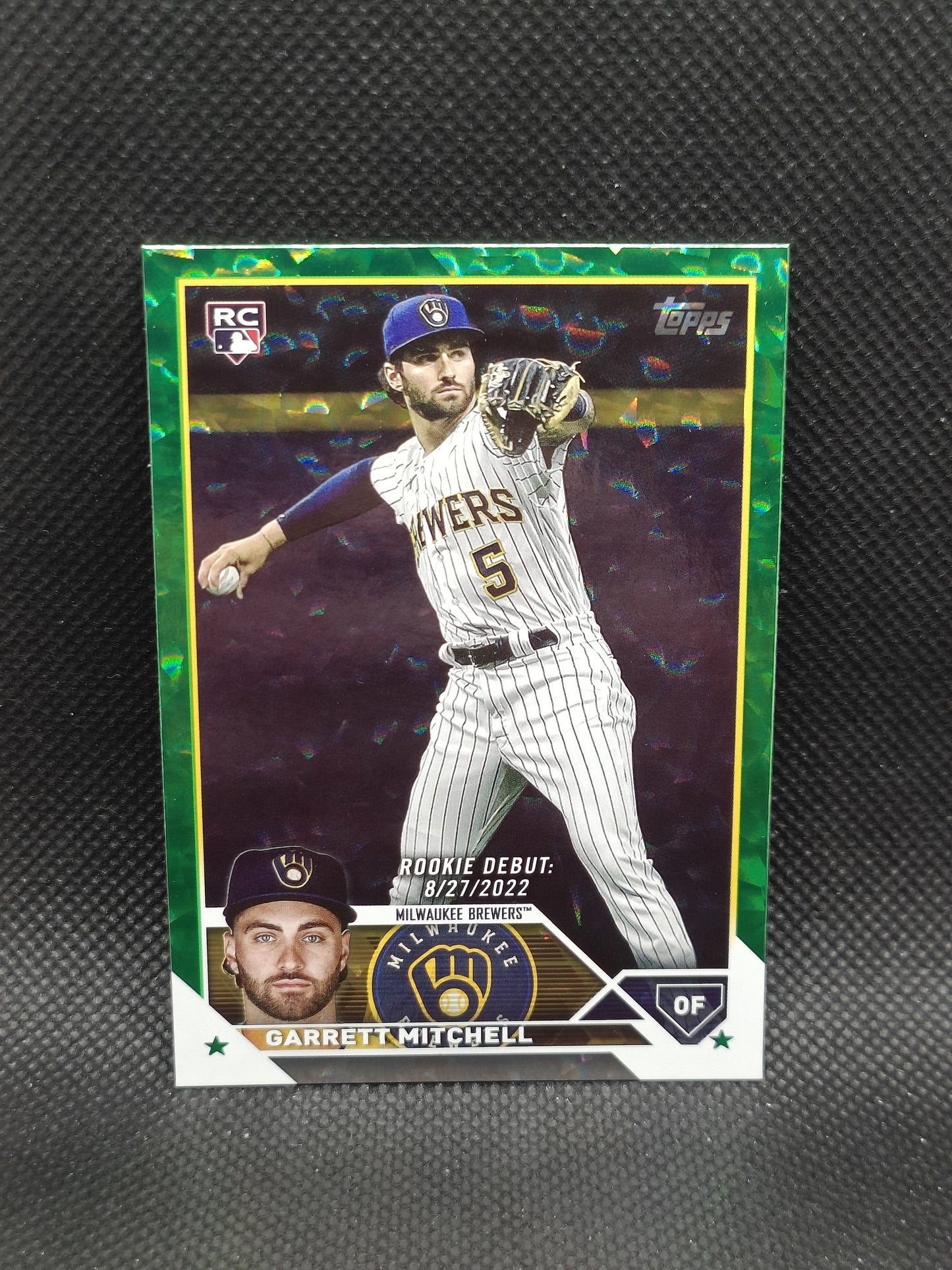 Garrett Mitchell - 2023 Topps Update Series Rookie Debut Green Foil /499 - Milwaukee Brewers