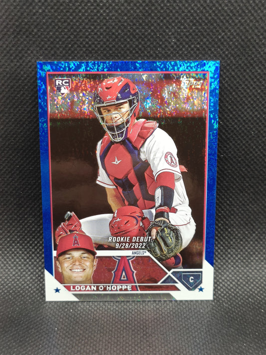 Logan O'Hoppe - 2023 Topps Update Series Rookie Debut Blue Holofoil /999 - LA Angels