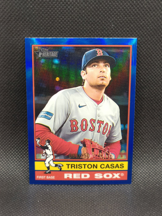 Triston Casas - 2025 Topps Heritage Chrome Blue Refractor /150 - Boston Red Sox