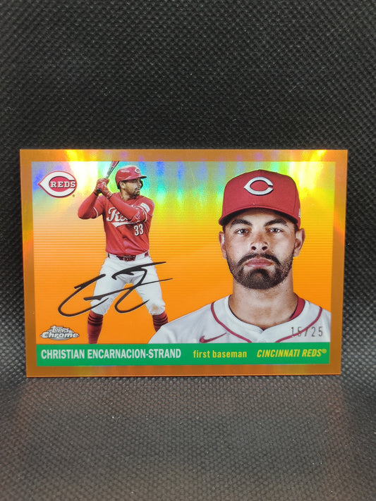Christian Encarnacion-Strand - 2025 Topps Chrome Platinum Anniversary Orange Refractor /25 - Cincinnati Reds