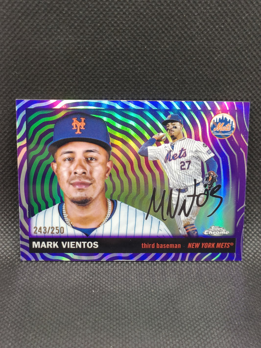 Mark Vientos - 2025 Topps Chrome Platinum Anniversary Purple Vibrations Refractor /250 - New York Mets