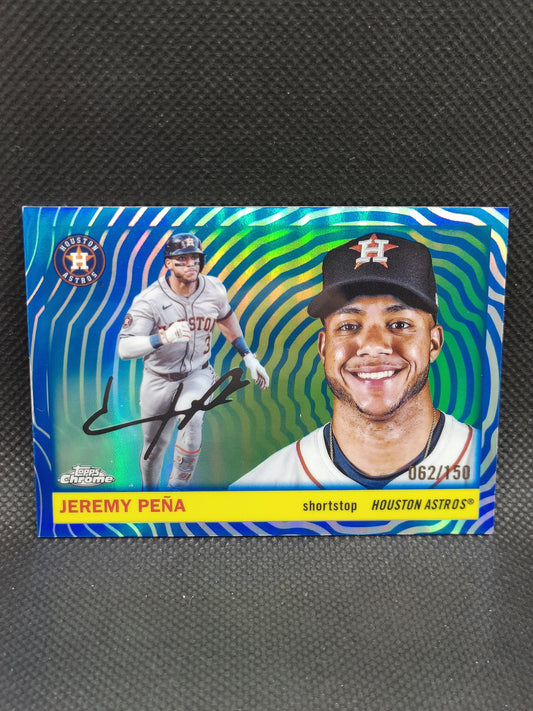Jeremy Pena - 2025 Topps Chrome Platinum Anniversary Blue Vibrations Refractor /150 - Houston Astros