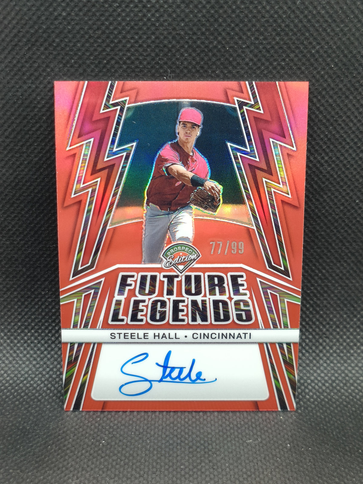 Steele Hall - 2025 Panini Prospect Edition Future Legends Auto Red /99 - Cincinnati Reds