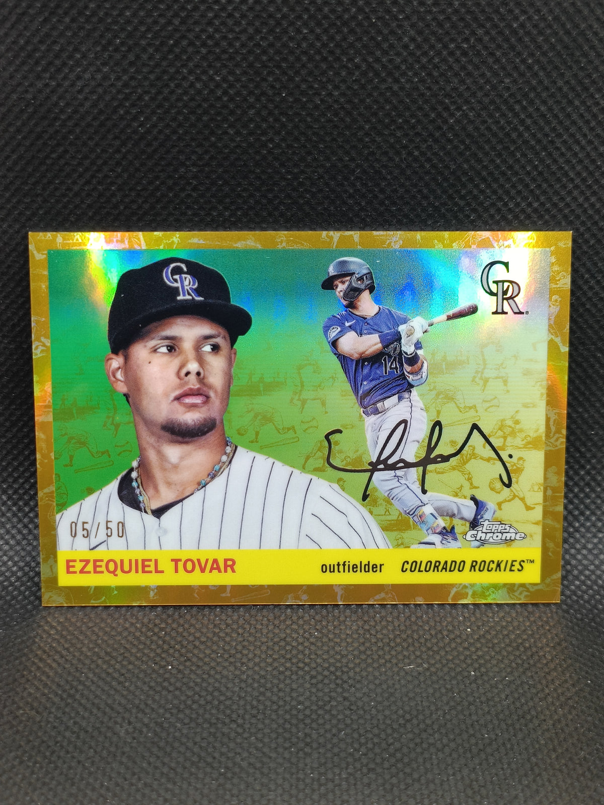 Ezequiel Tovar - 2025 Topps Chrome Platinum Anniversary Gold Toile Refractor /50 - Colorado Rockies