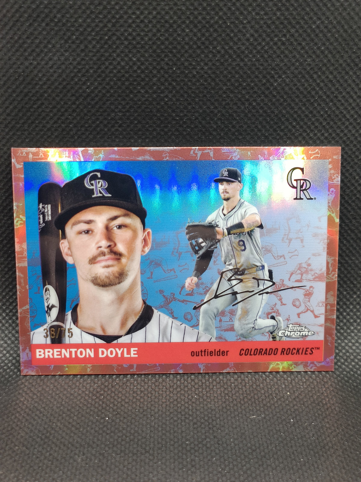 Brenton Doyle - 2025 Topps Chrome Platinum Anniversary Rose Gold Toile Refractor /75 - Colorado Rockies