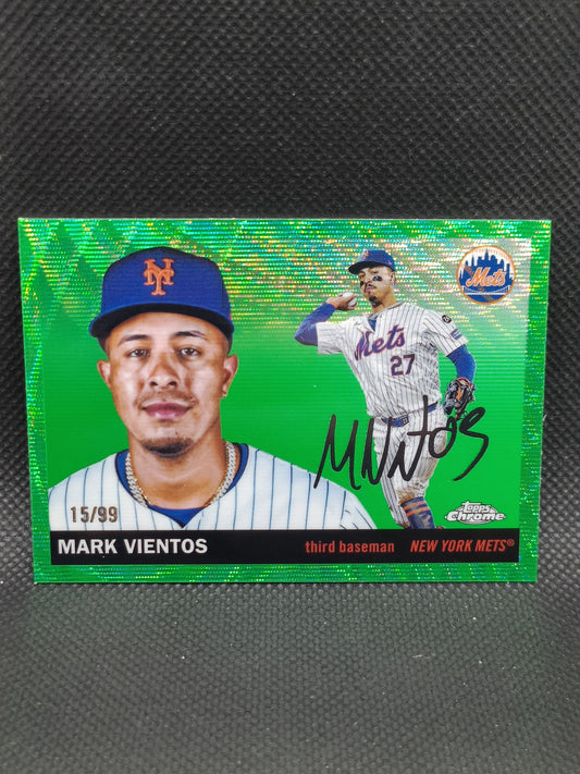 Mark Vientos - 2025 Topps Chrome Platinum Anniversary Green Wave Refractor /99 - New York Mets