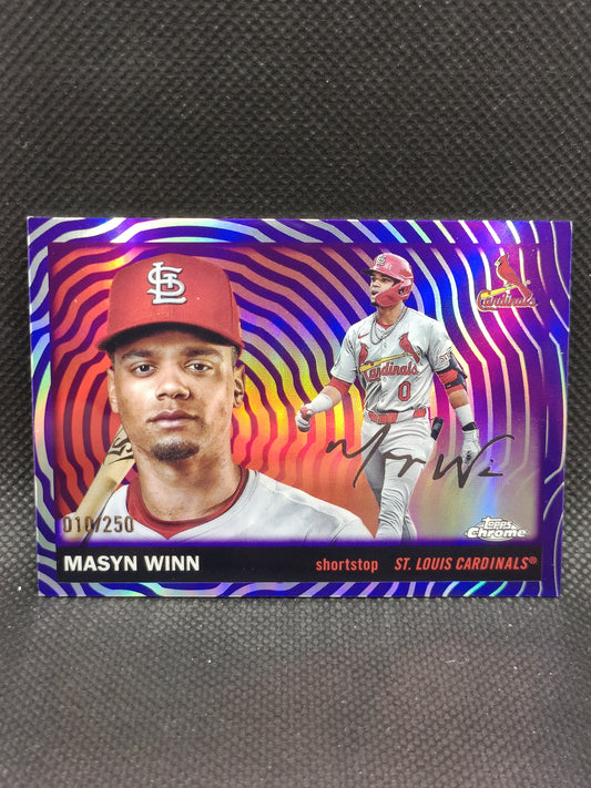 Masyn Winn - 2025 Topps Chrome Platinum Anniversary Purple Vibrations Refractor /250 - St Louis Cardinals