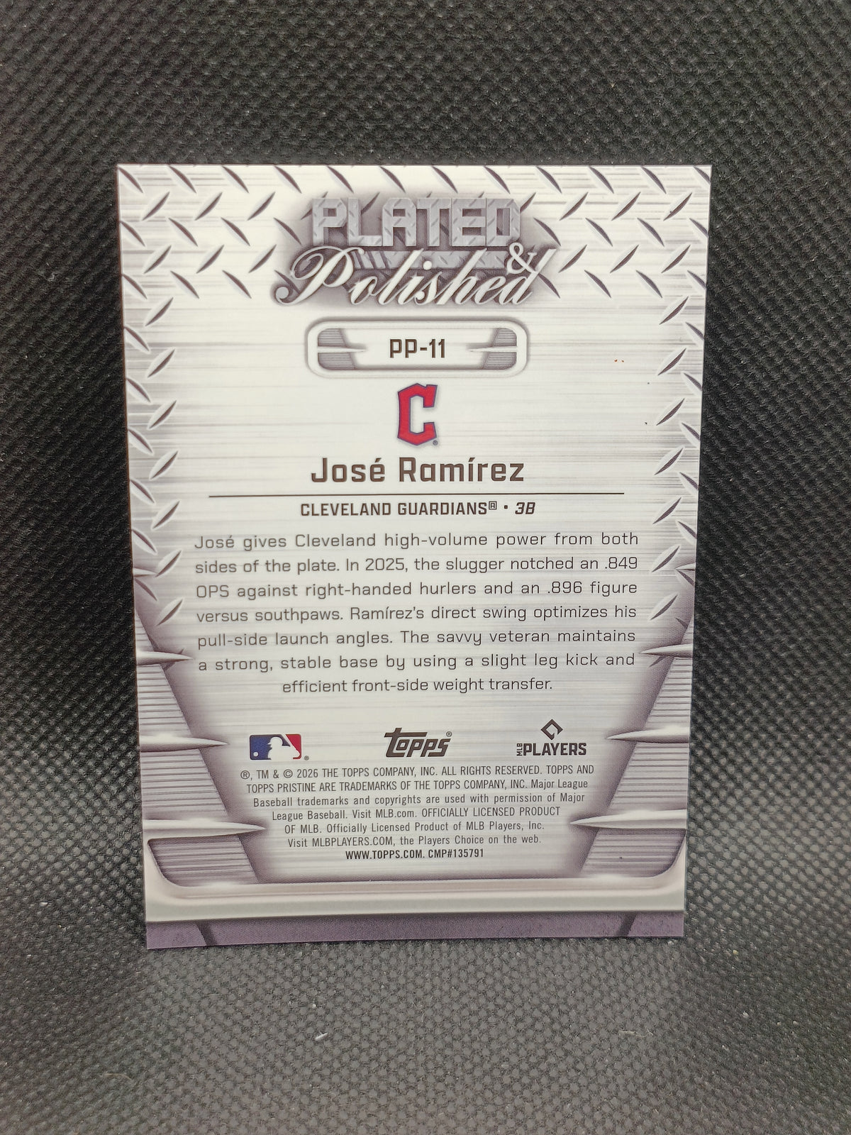 Jose Ramirez - 2026 Topps Pristine Plated & Polished Blue Refractor /75 - Cleveland Guardians
