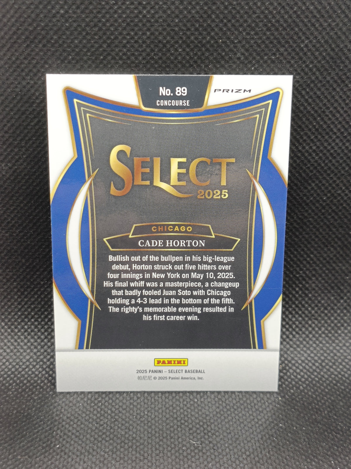Cade Horton - 2025 Panini Select Rookie Cracked Ice Prizm - Chicago Cubs