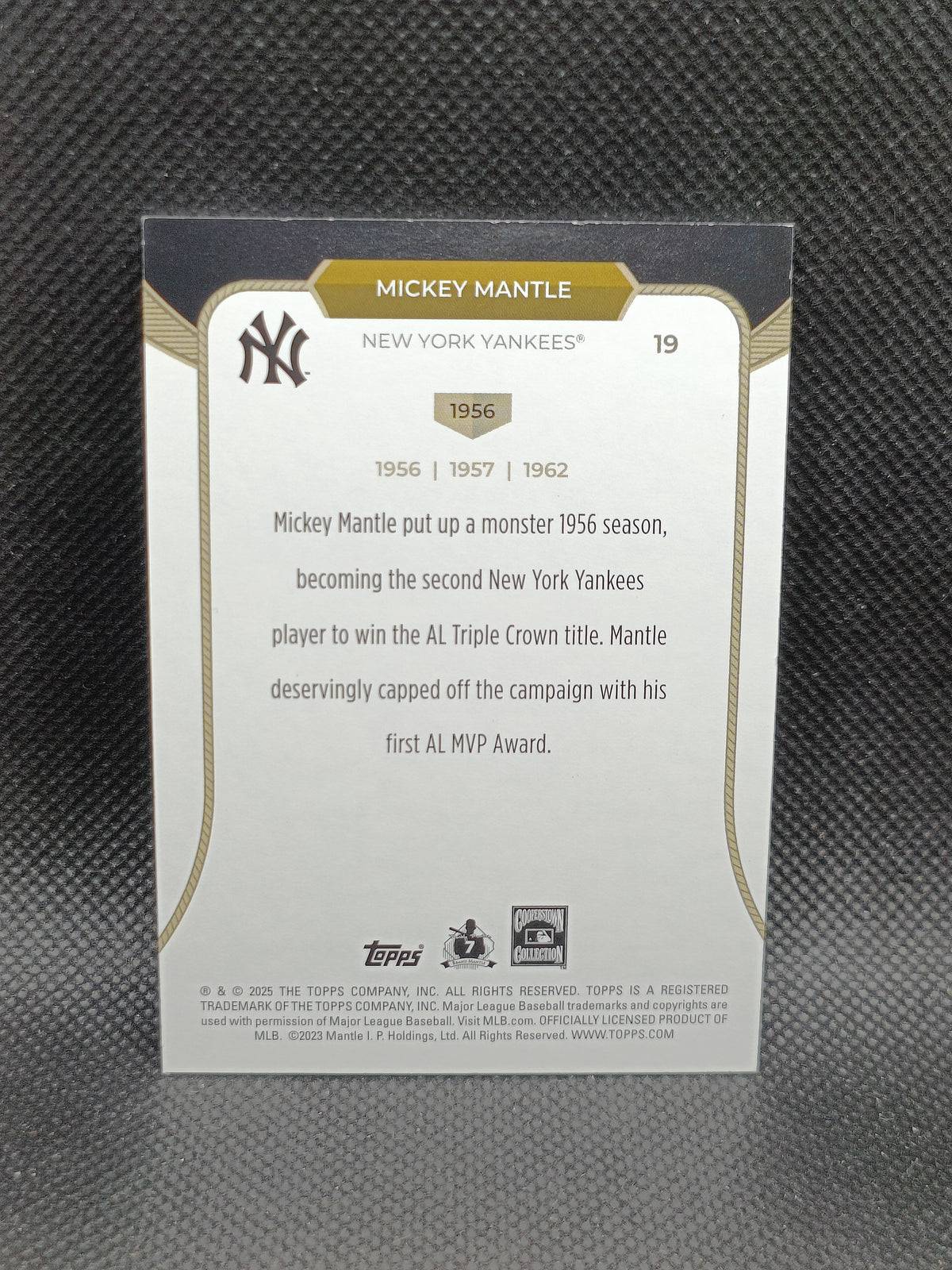 Mickey Mantle - 2025 Topps Welcome to the Club 3x MVP - New York Yankees