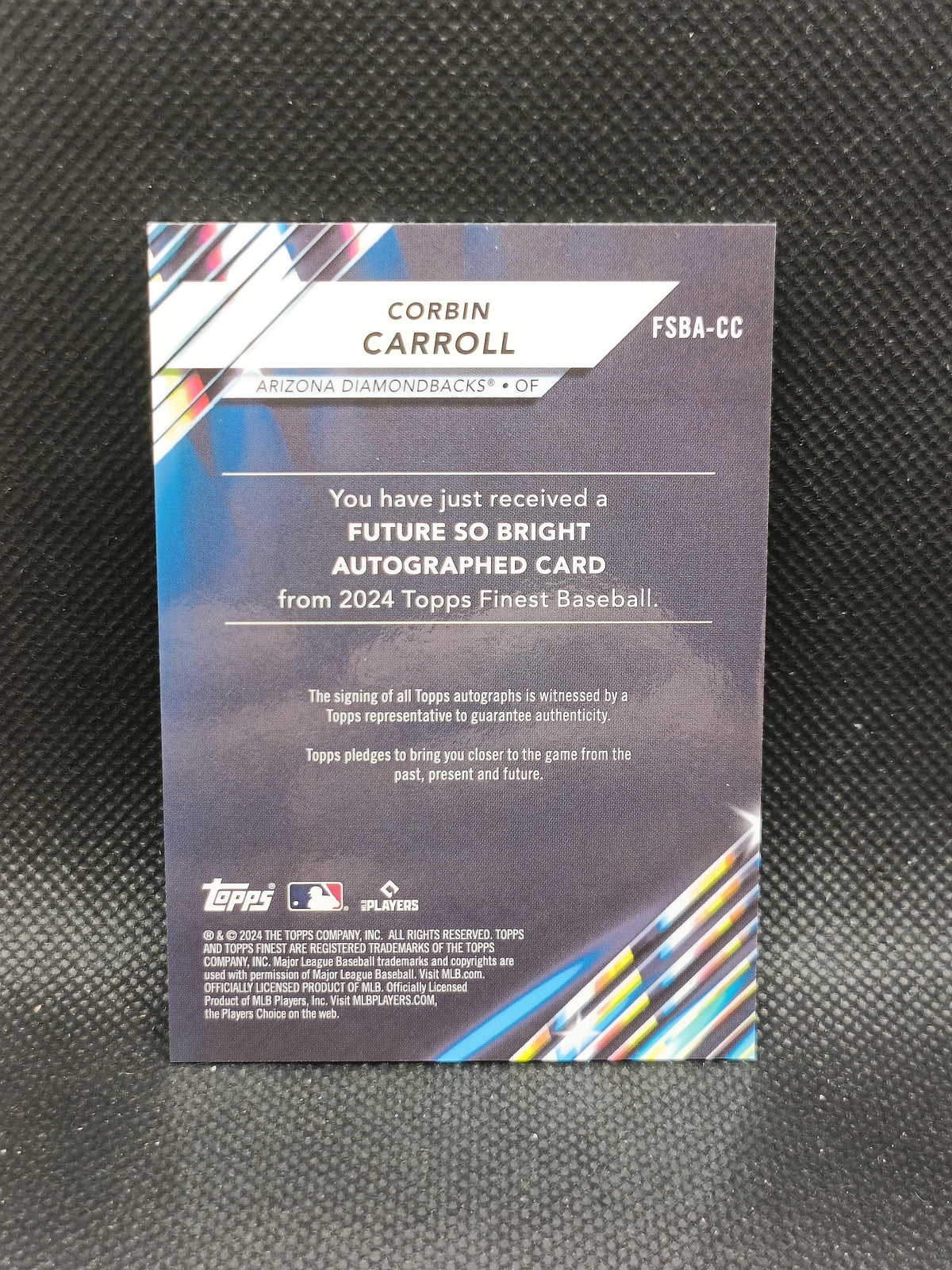 Corbin Carroll - 2024 Topps Finest Future So Bright Auto Orange Refractor /25 - Arizona Diamondbacks