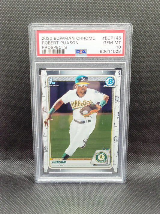 Robert Puason - 2020 Bowman Chrome 1st Bowman - PSA 10 - Oakland Athletics