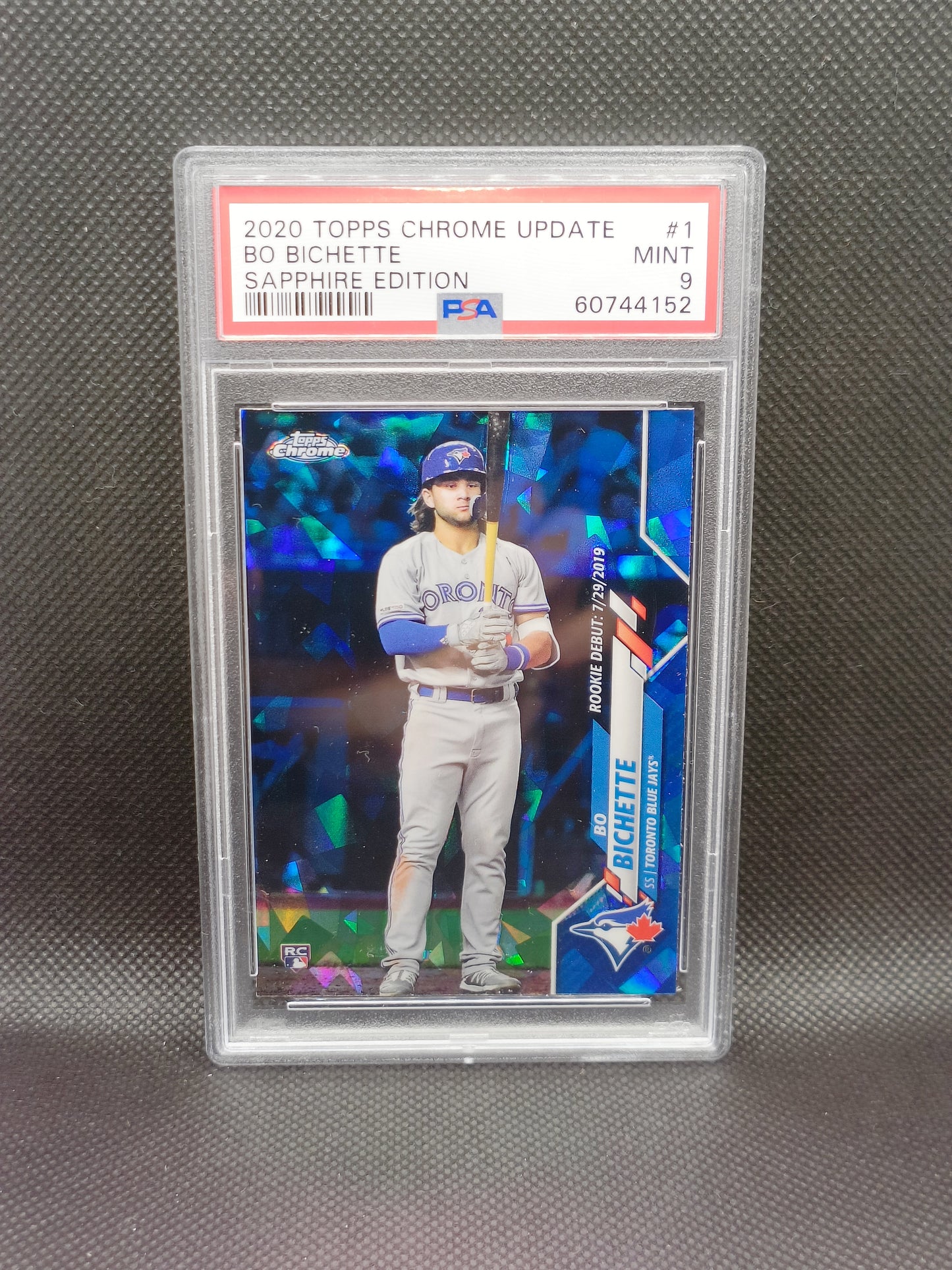 Bo Bichette - 2020 Topps Chrome Update Sapphire Rookie - PSA 9 - Toronto Blue Jays