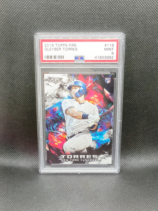 Gleyber Torres - 2018 Topps Fire Rookie - PSA 9 - New York Yankees