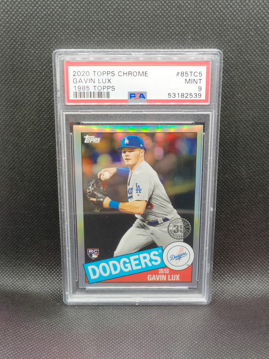 Gavin Lux - 2020 Topps Chrome 1985 Rookie Insert - PSA 9 - LA Dodgers