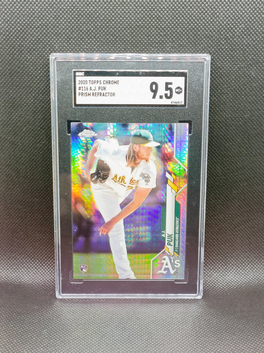 AJ Puk - 2020 Topps Chrome Rookie Prism Refractor - SGC 9.5 - Oakland Athletics