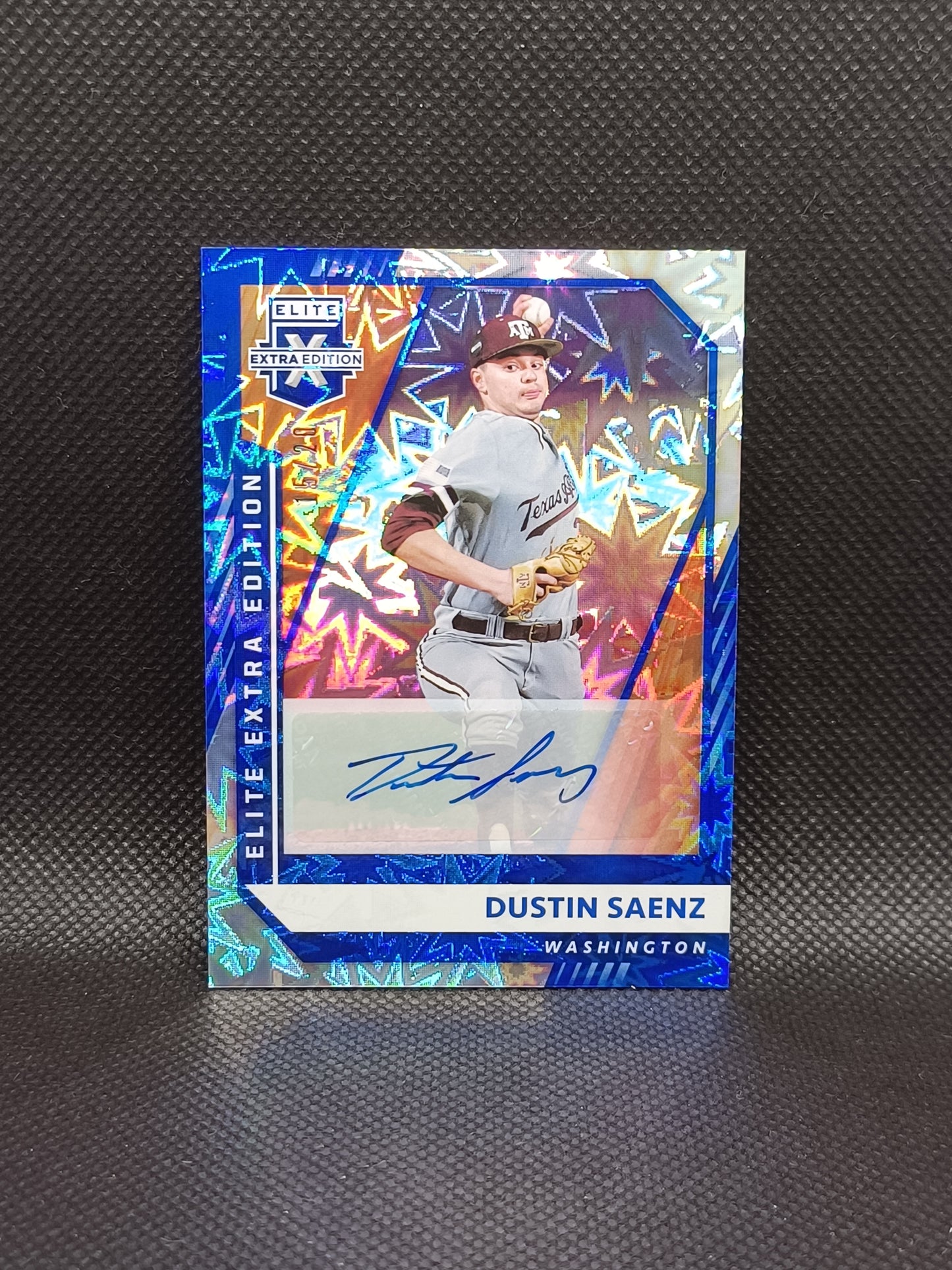 Dustin Saenz - 2021 Panini Elite Extra Edition Blue Auto /20 - Washington Nationals