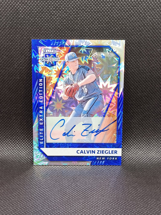 Calvin Ziegler - 2021 Panini Elite Extra Edition Auto /15 - New York Mets