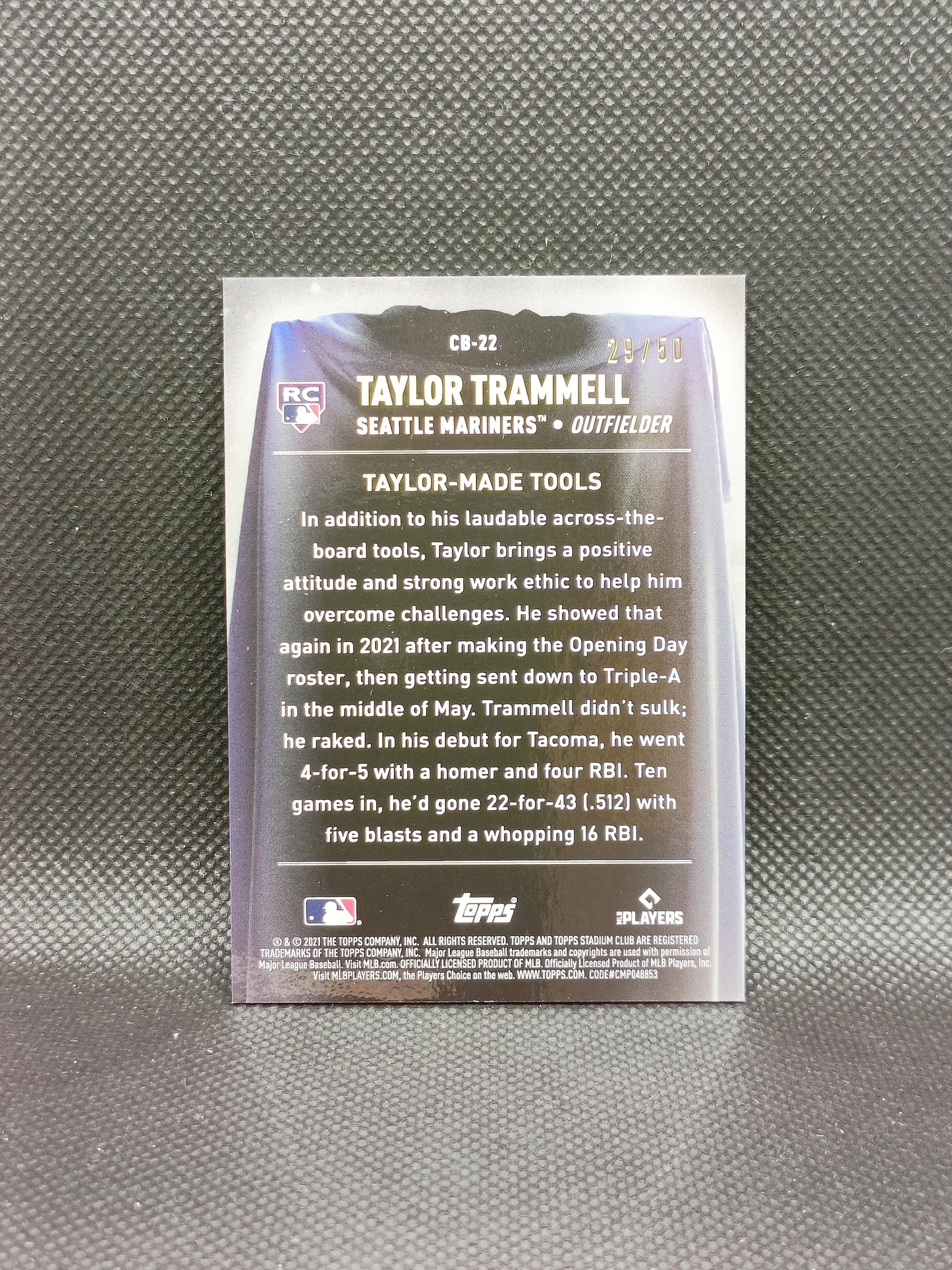 Taylor Trammell - 2021 Topps Stadium Club Chrome Crystal Ball Gold Rookie /50 - Seattle Mariners