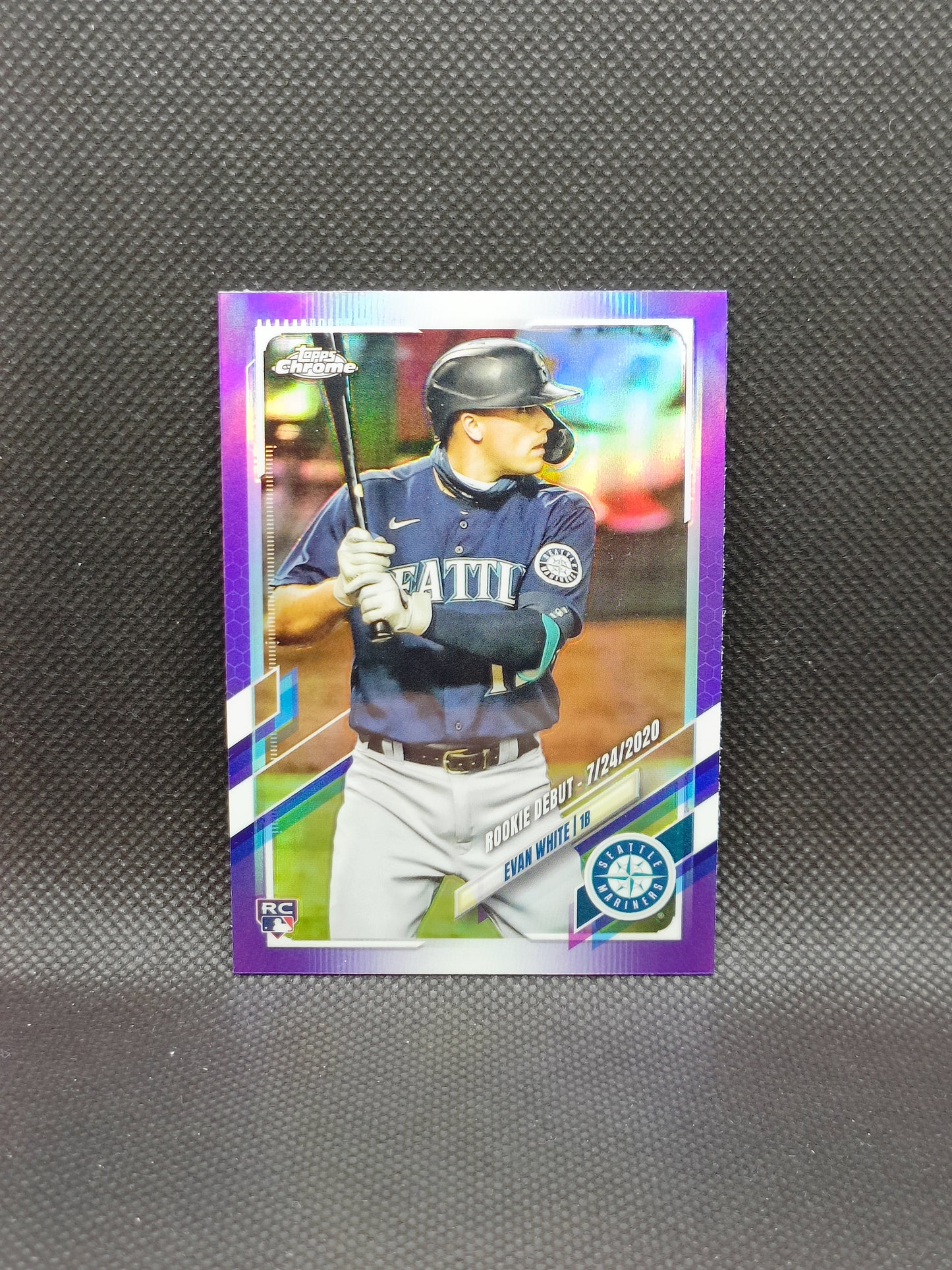 Evan White - 2021 Topps Chrome Update Rookie Debut Purple Refractor - Seattle Mariners