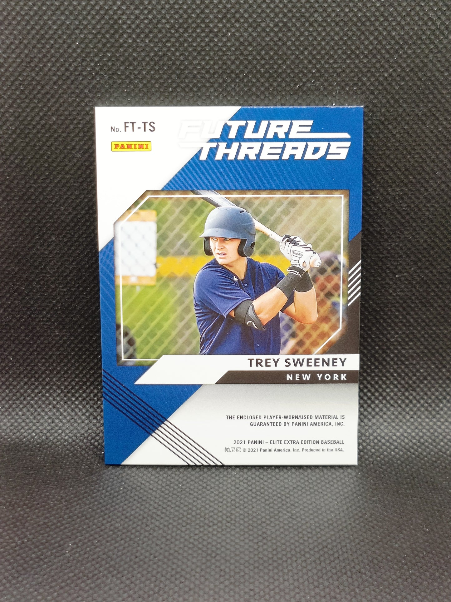 Trey Sweeney - 2021 Panini Elite Extra Edition Future Threads Relic /199 - New York Yankees