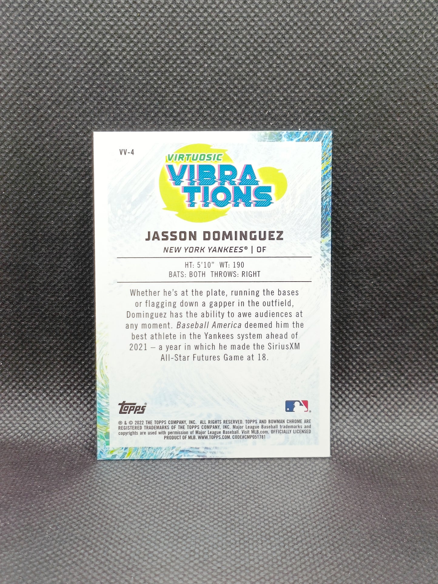 Jasson Dominguez - 2022 Bowman Chrome Virtuosic Vibrations Insert - New York Yankees