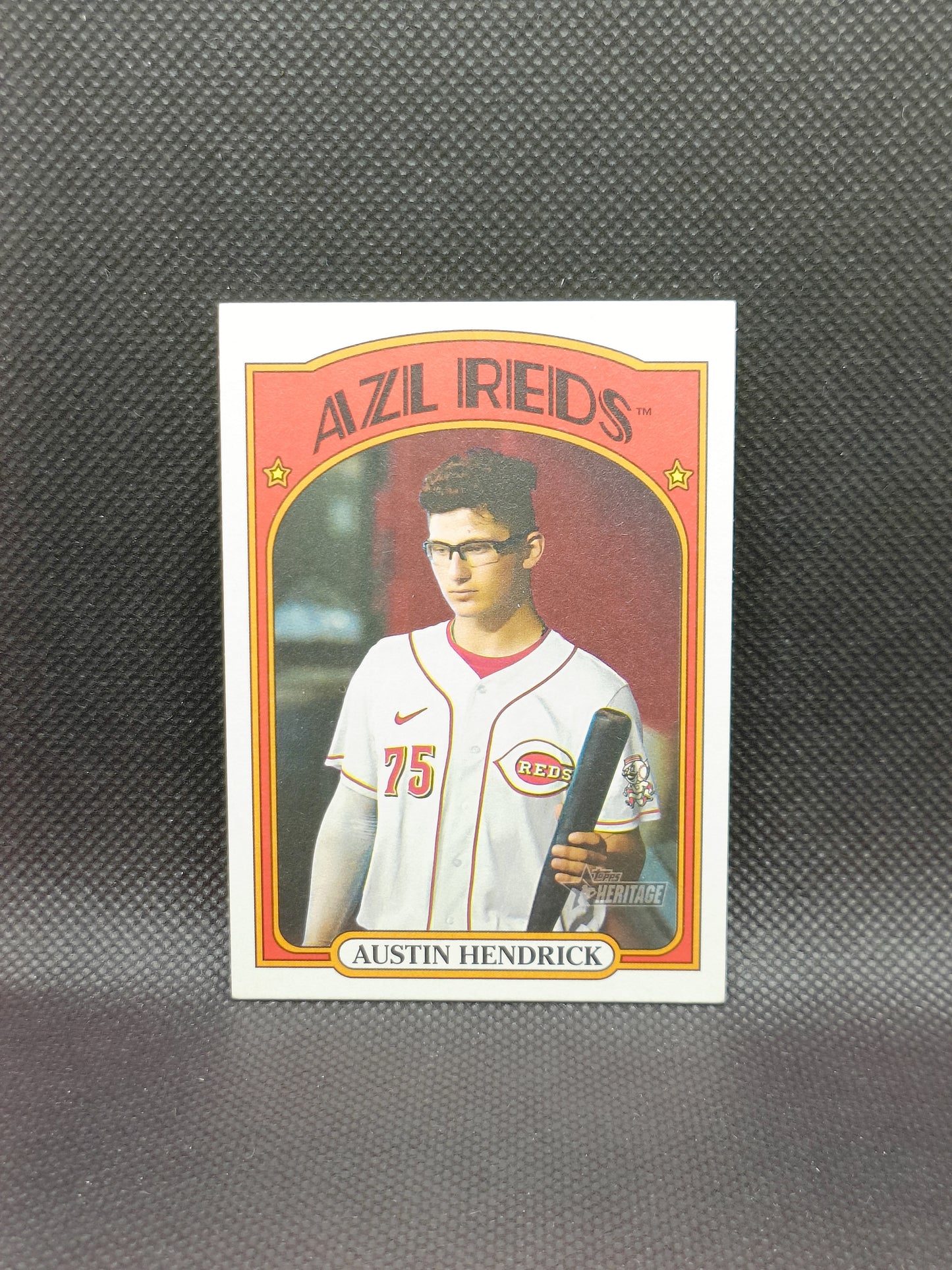 Austin Hendrick - 2021 Topps Heritage Minor League Flip Stock /25 - Cincinnati Reds