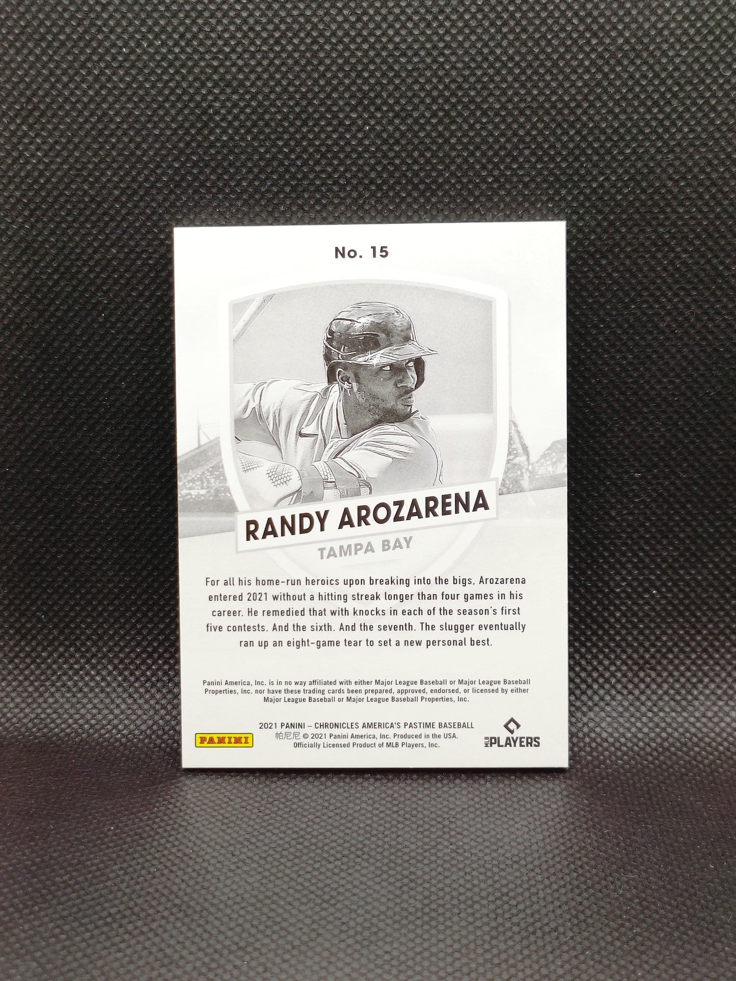 Randy Arozarena - 2021 Panini Chronicles America's Pastime Red /75 - Tampa Bay Rays