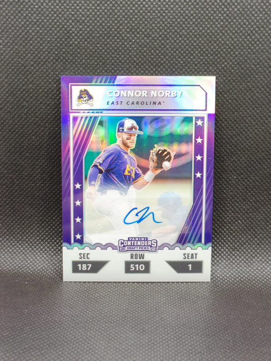 Connor Norby - 2021 Panini Elite Extra Edition Contenders Auto /25 - Miami Marlins