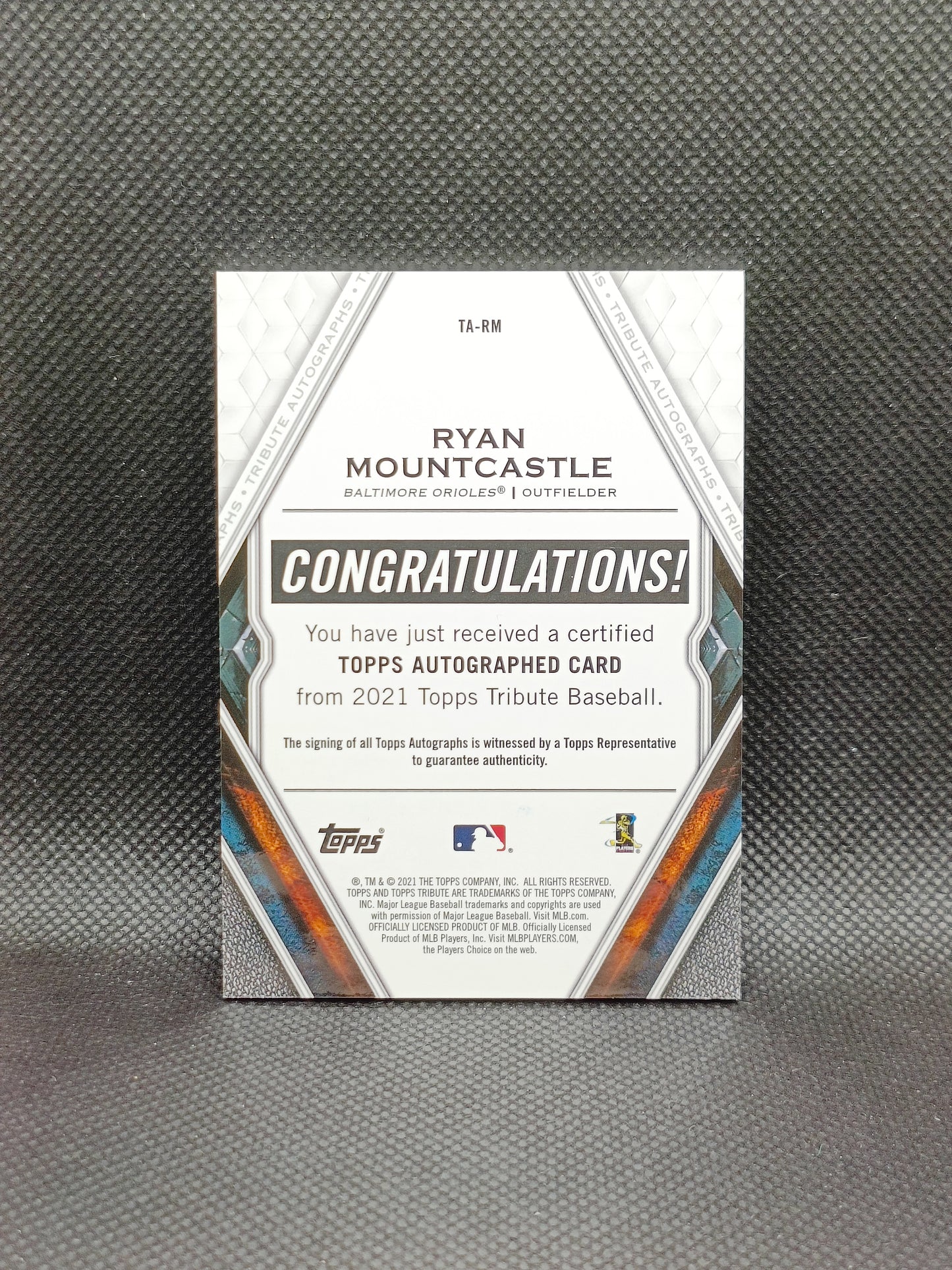 Ryan Mountcastle - 2021 Topps Tribute Rookie Auto Orange /25 - Baltimore Orioles