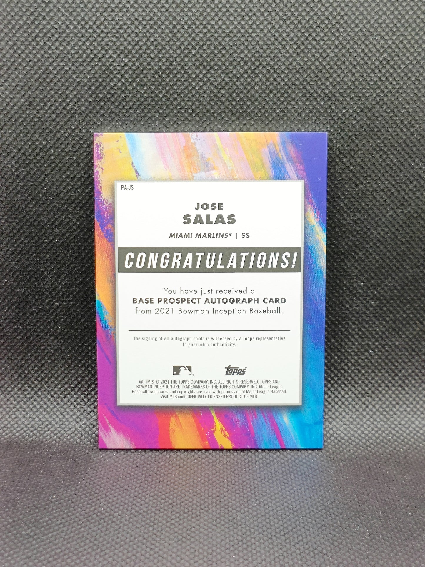 Jose Salas - 2021 Bowman Inception Auto /400 - Miami Marlins