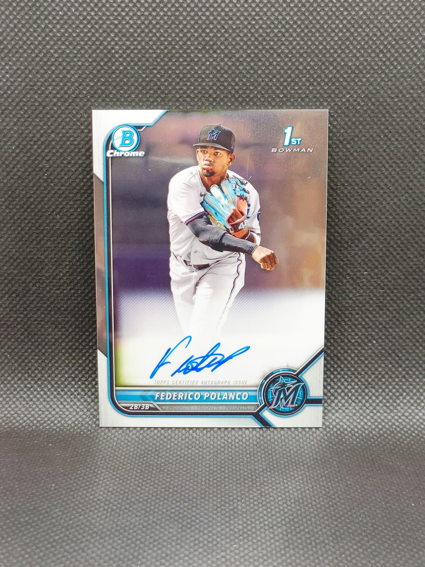 Federico Polanco - 2022 Bowman Chrome 1st Bowman Auto - Miami Marlins