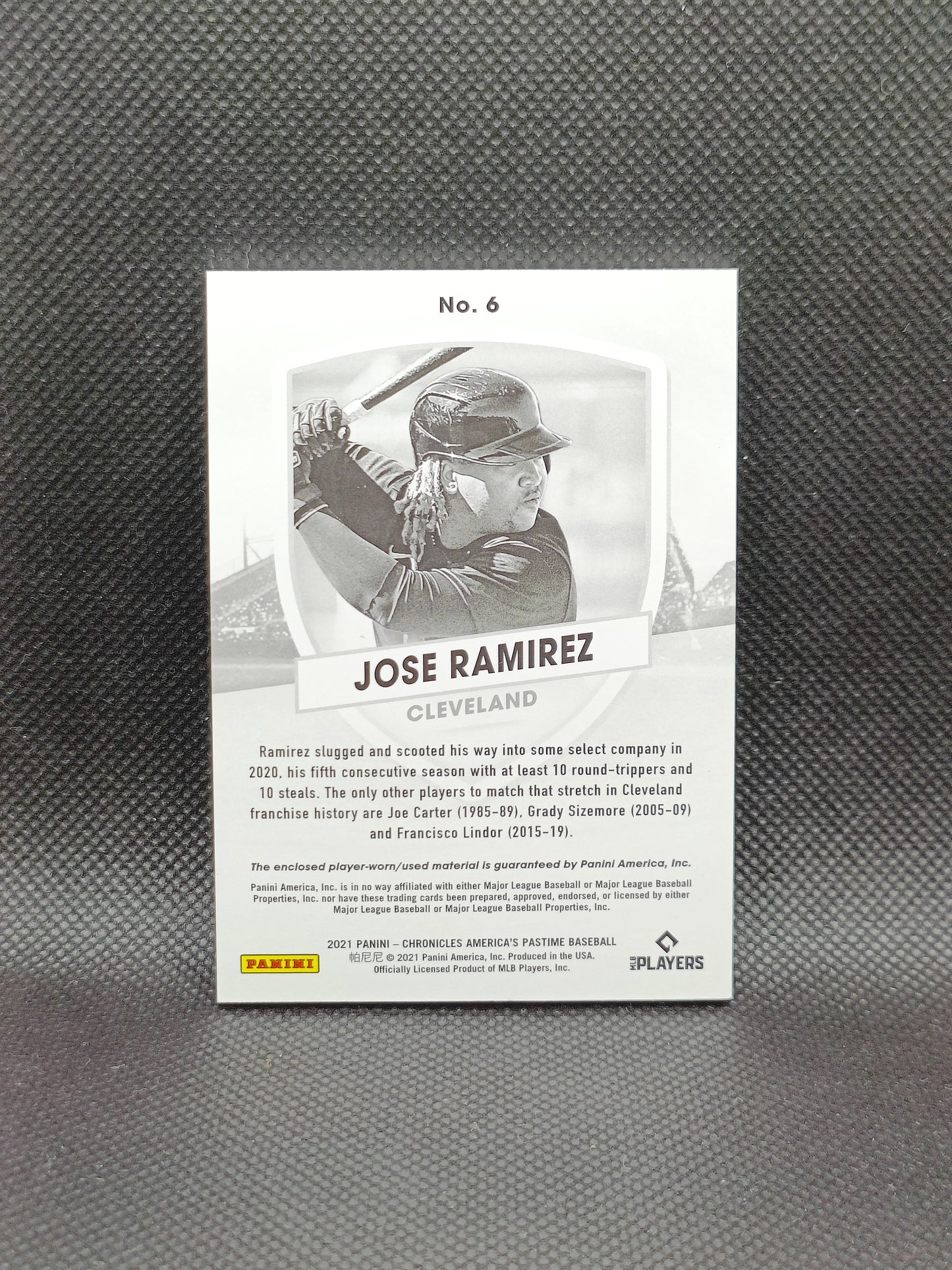 Jose Ramirez - 2021 Panini Chronicles America's Pastime Relic - Cleveland Guardians