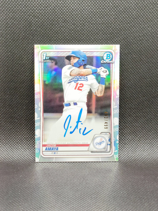 Jacob Amaya - 2020 Bowman Chrome 1st Bowman Auto /499 - LA Dodgers