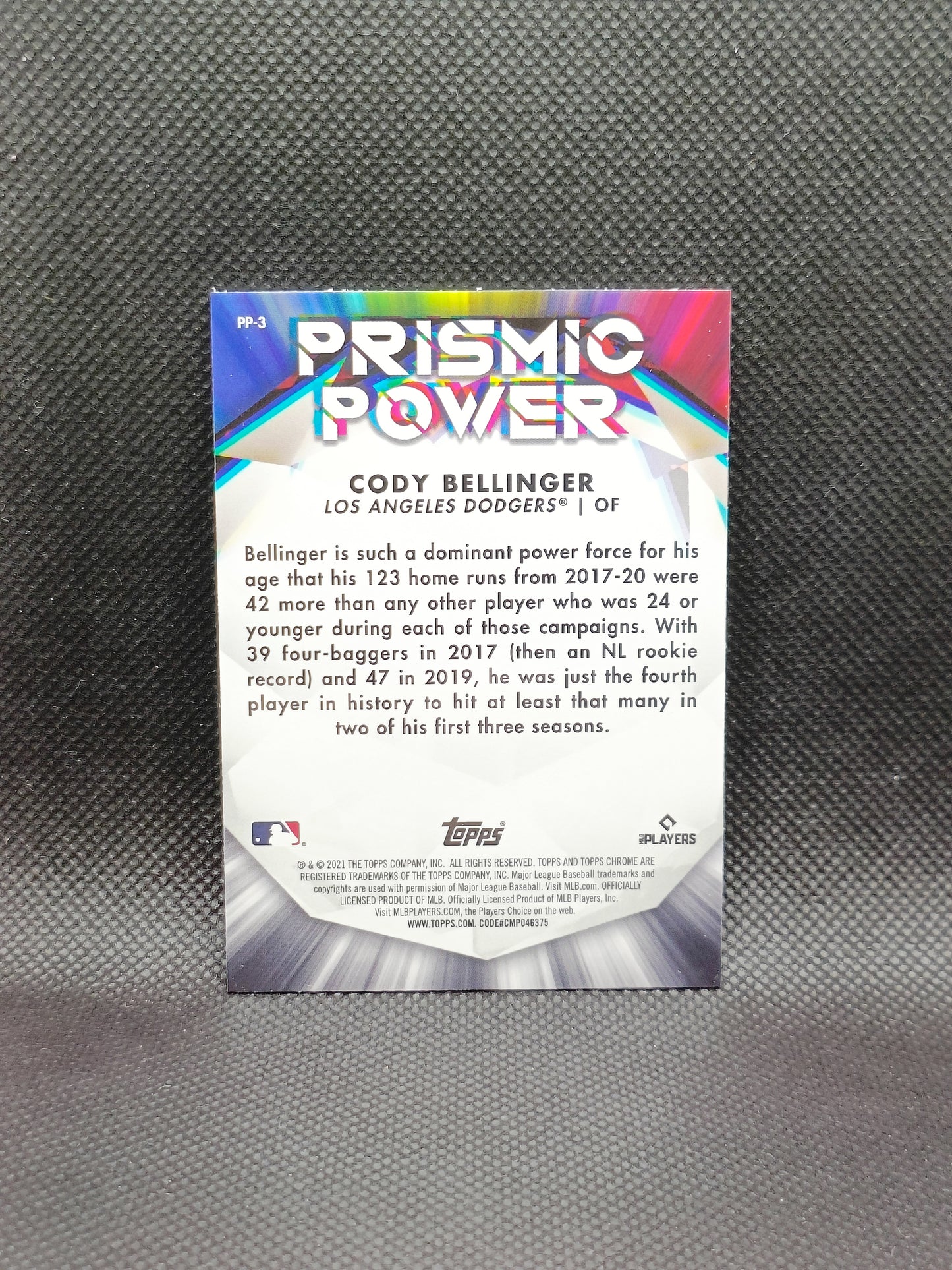 Cody Bellinger - 2021 Topps Chrome Prismic Power Insert - LA Dodgers
