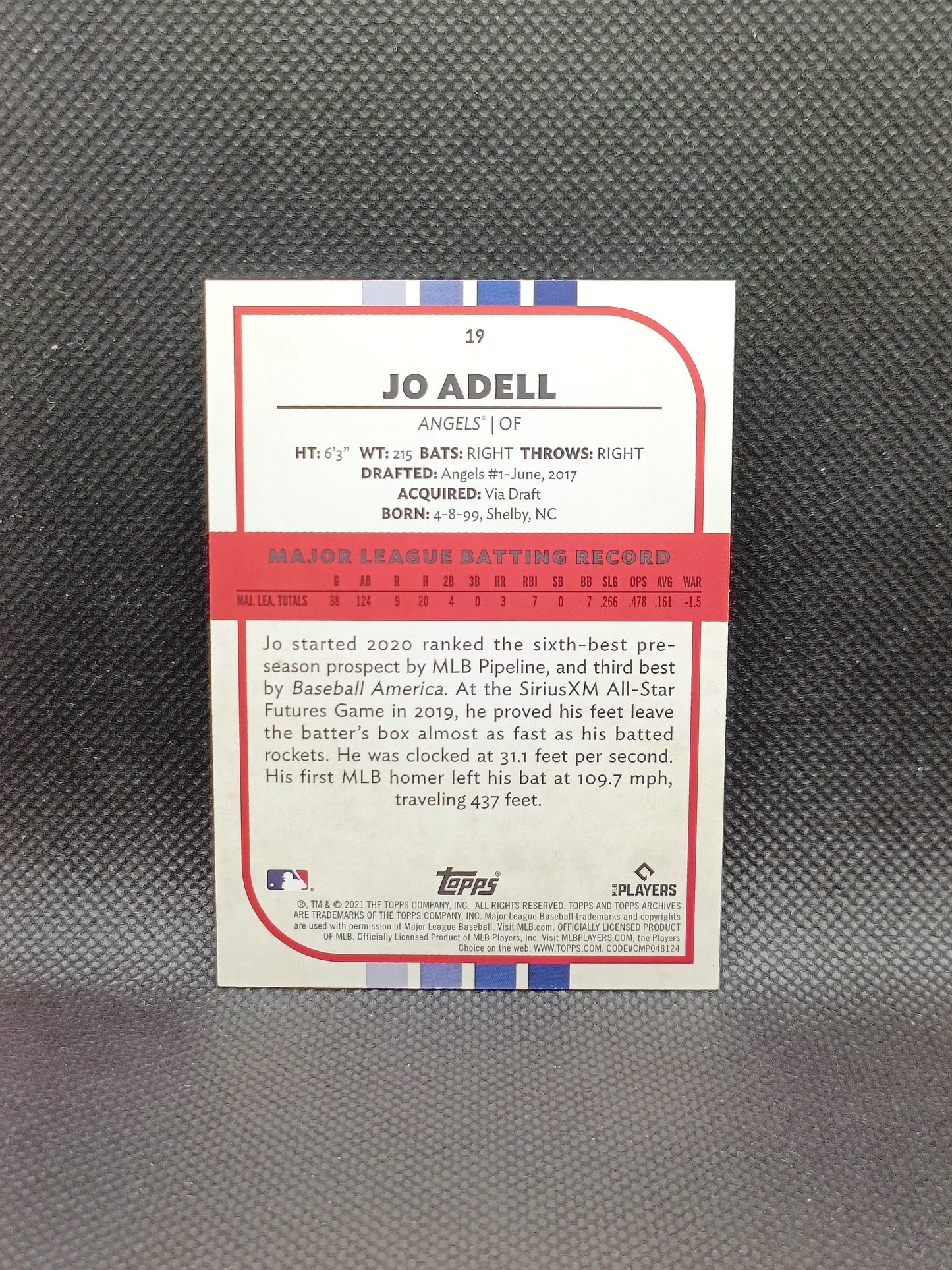 Jo Adell - 2021 Topps Archives Snapshots Rookie - LA Angels