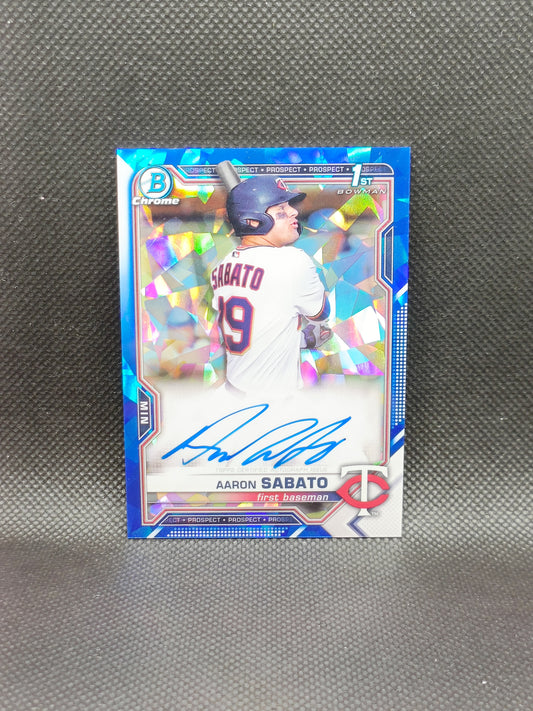 Aaron Sabato - 2021 Bowman Chrome Sapphire Edition 1st Bowman Auto - Minnesota Twins