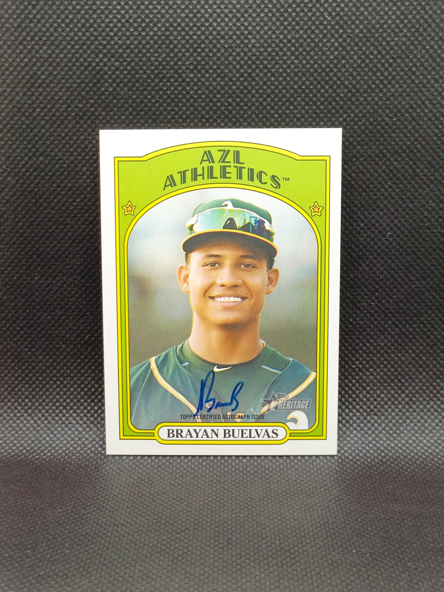 Brayan Buelvas - 2021 Topps Heritage Minor League Auto - Oakland Athletics