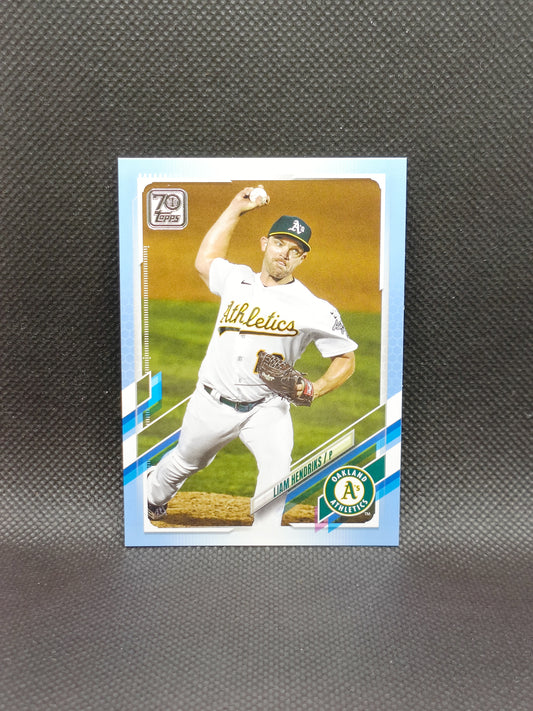 Liam Hendriks - 2021 Topps Series One Fathers Day Blue /50 - Oakland Athletics