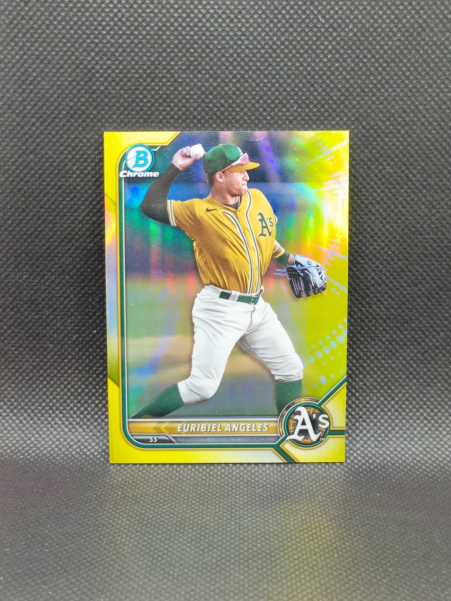 Euribiel Angeles - 2022 Bowman Chrome Yellow /75 - Oakland Athletics